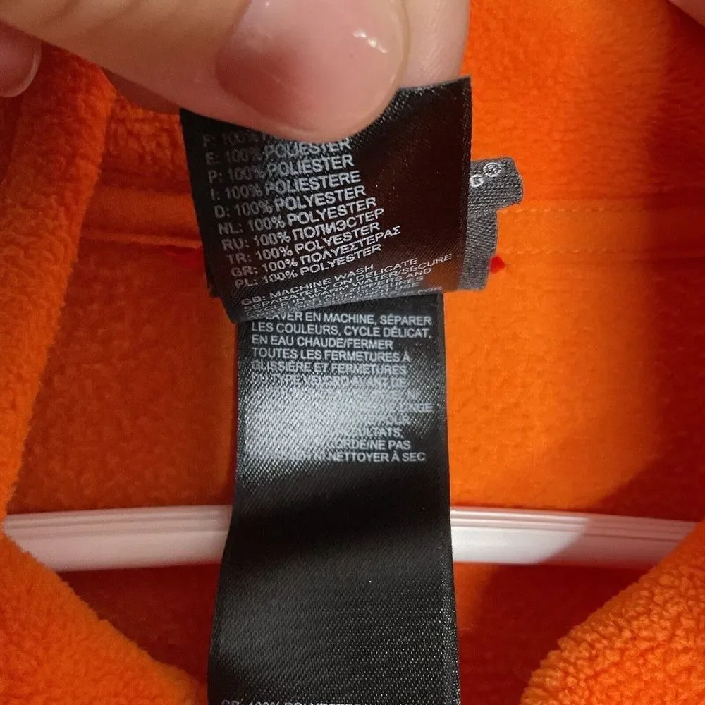 The North Face Men's Orange 1/3 Zip Mock Neck Fleece Sweatshirt Size‎ L